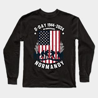 D-Day 1944-2024 80th Anniversary Normandy Long Sleeve T-Shirt